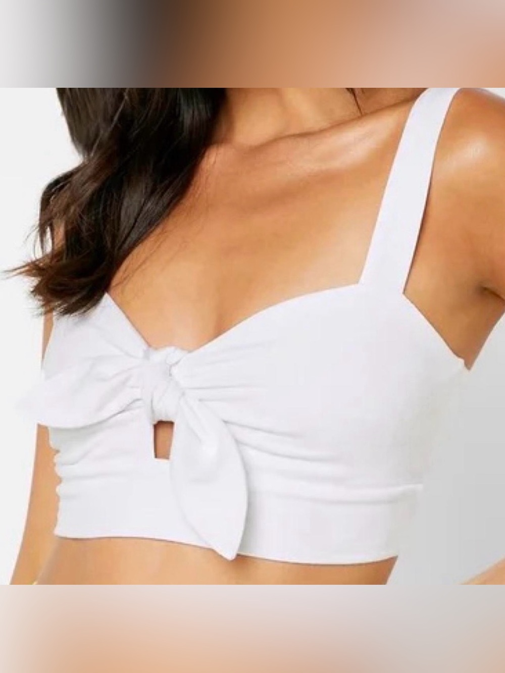 Forever 21 Knot Front Crop Tank Top